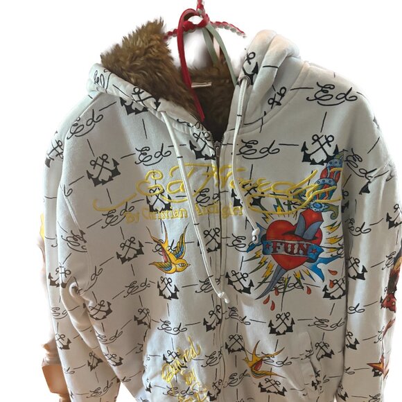 ED HARDY Jackets & Blazers - Ed Hardy Fur Lined Hoodie